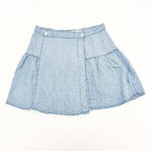 Madewell Chambray Flower Patterned Daisy Print Flare Skirt Size 12 NWT